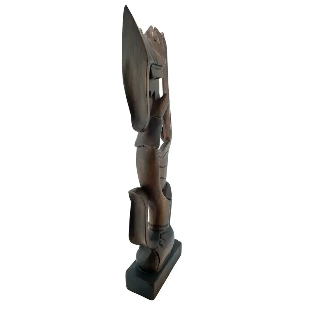 Balinese Hand Carved Wood Praying Offering Figure